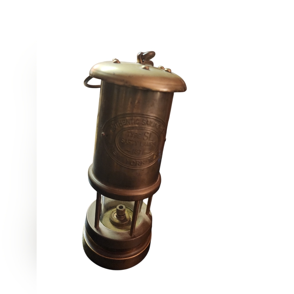 Antique Brass Sailing Wear New York Type SL Safety Lamp 1871 NICE!